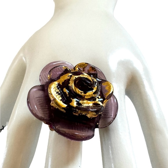 Adjustable large rose/flower ring - Picture 3 of 5